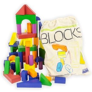 Stages Learning educational Colorful Wooden Building Blocks Set